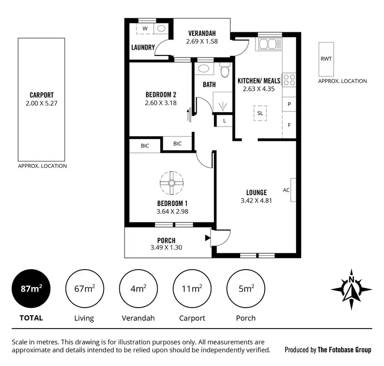 Floorplan of Homely unit listing, 5/1 Moy Avenue, Warradale SA 5046