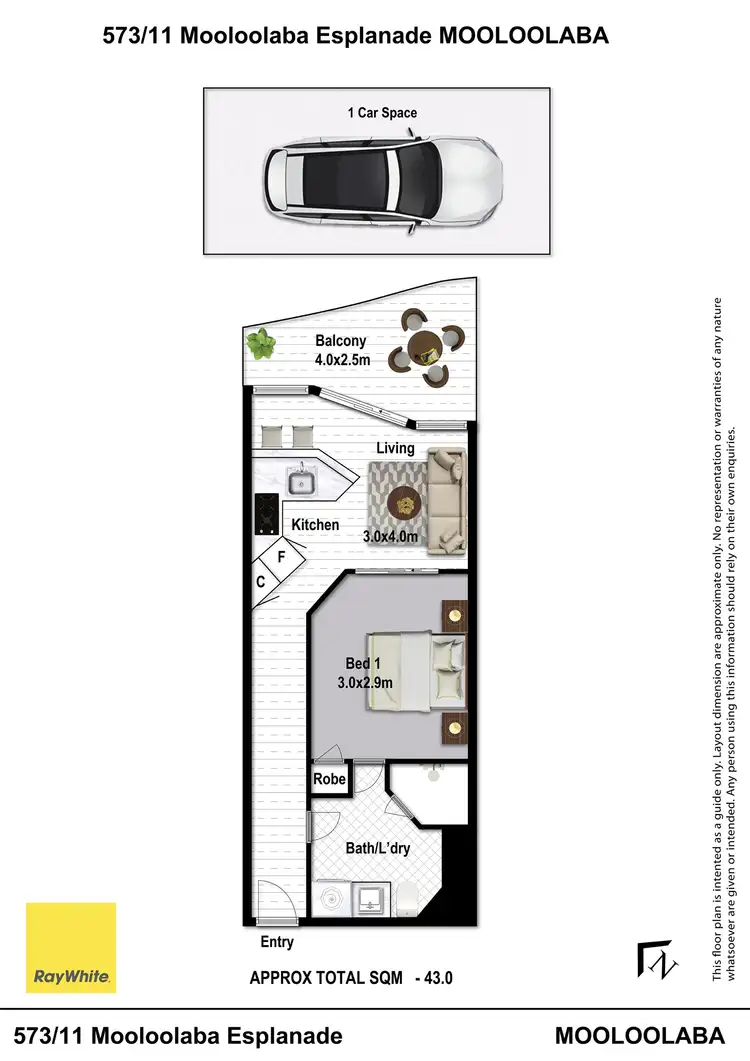Floorplan of Homely unit listing, 573/11 Mooloolaba Esplanade, Mooloolaba QLD 4557