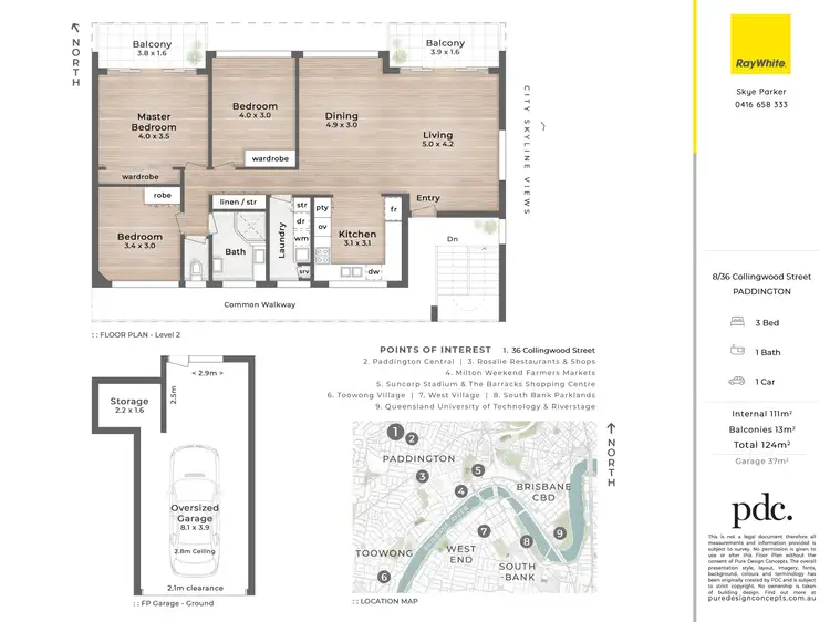 Floorplan of Homely unit listing, 8/36 Collingwood Street, Paddington QLD 4064