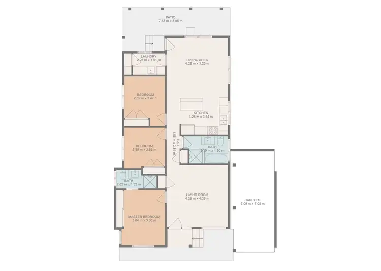 Floorplan of Homely unit listing, 2B Paperbark Street, Emerald QLD 4720