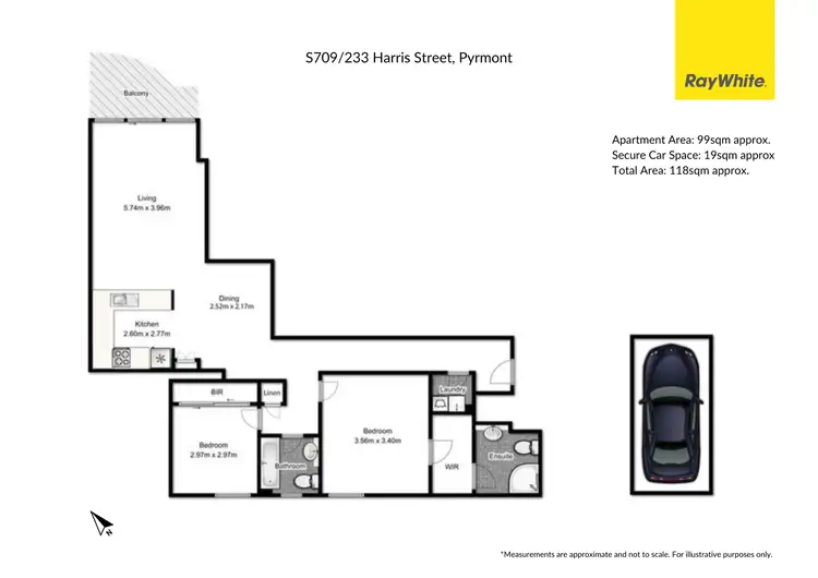 Floorplan of Homely apartment listing, S709/233 Harris Street, Pyrmont NSW 2009