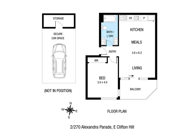 Floorplan of Homely apartment listing, 2/270 Alexandra Parade East, Clifton Hill VIC 3068