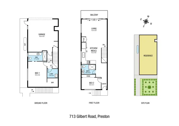 Floorplan of Homely townhouse listing, 713 Gilbert Road, Reservoir VIC 3073