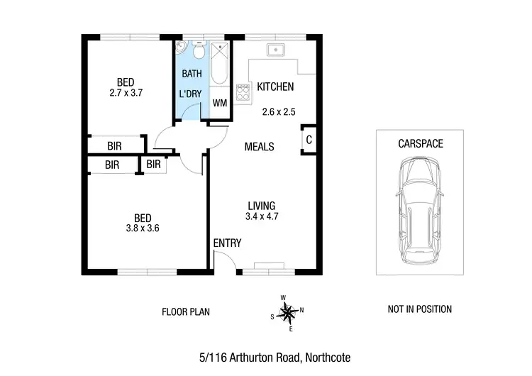 Floorplan of Homely unit listing, 5/116 Arthurton Road, Northcote VIC 3070