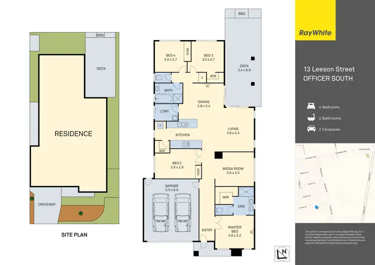 Floorplan of Homely house listing, 13 Leeson Street, Officer South VIC 3809