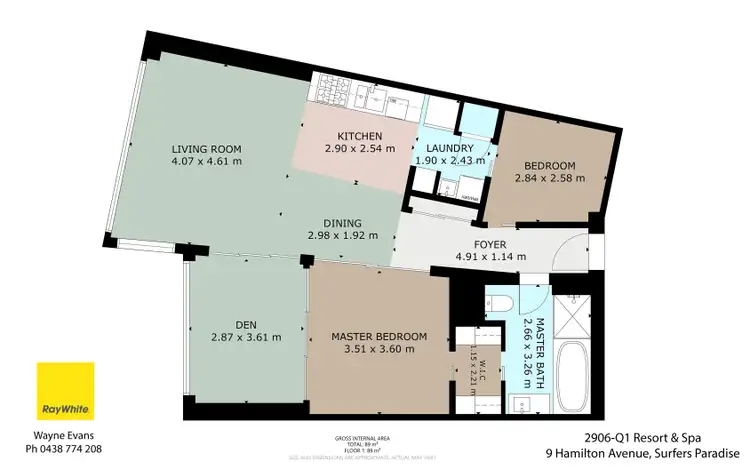 Floorplan of Homely apartment listing, 2906/9 Hamilton Avenue, Surfers Paradise QLD 4217