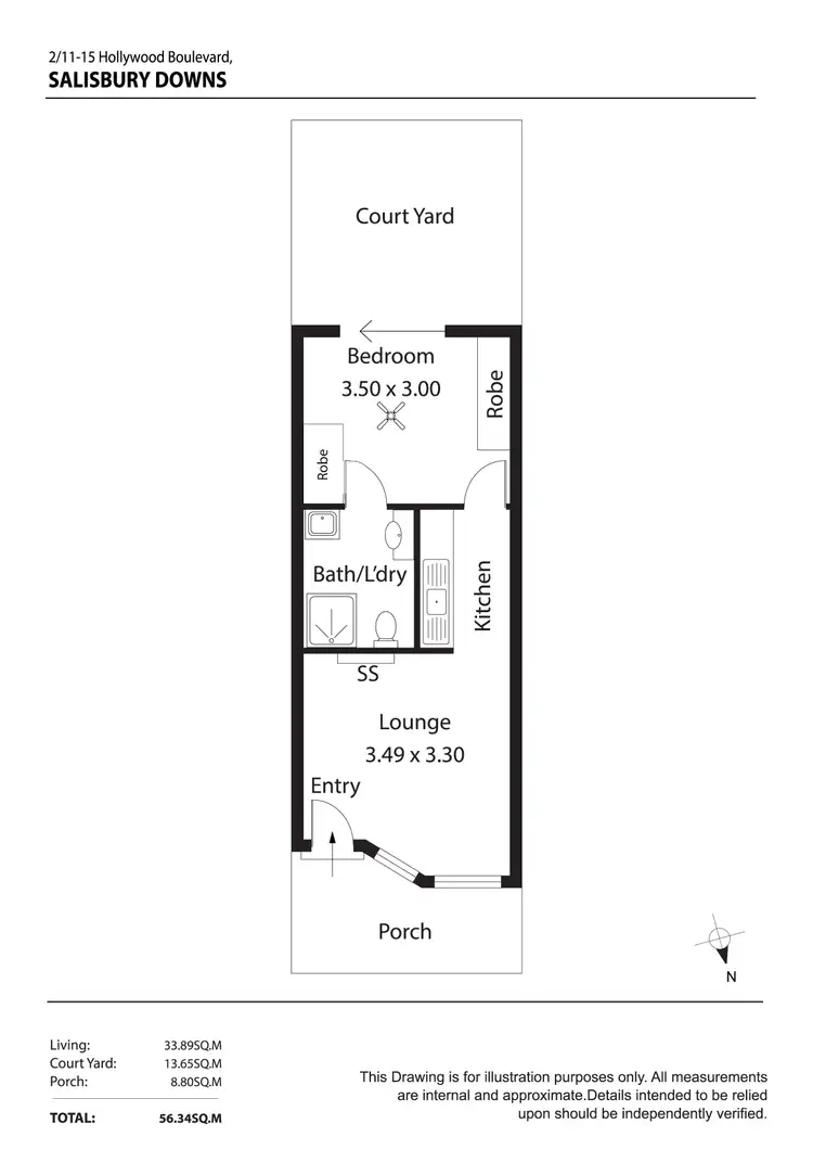 Floorplan of Homely unit listing, 2/11-15 Hollywood Boulevard, Salisbury Downs SA 5108