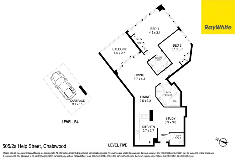 Floorplan of Homely unit listing, 505/2A Help Street, Chatswood NSW 2067