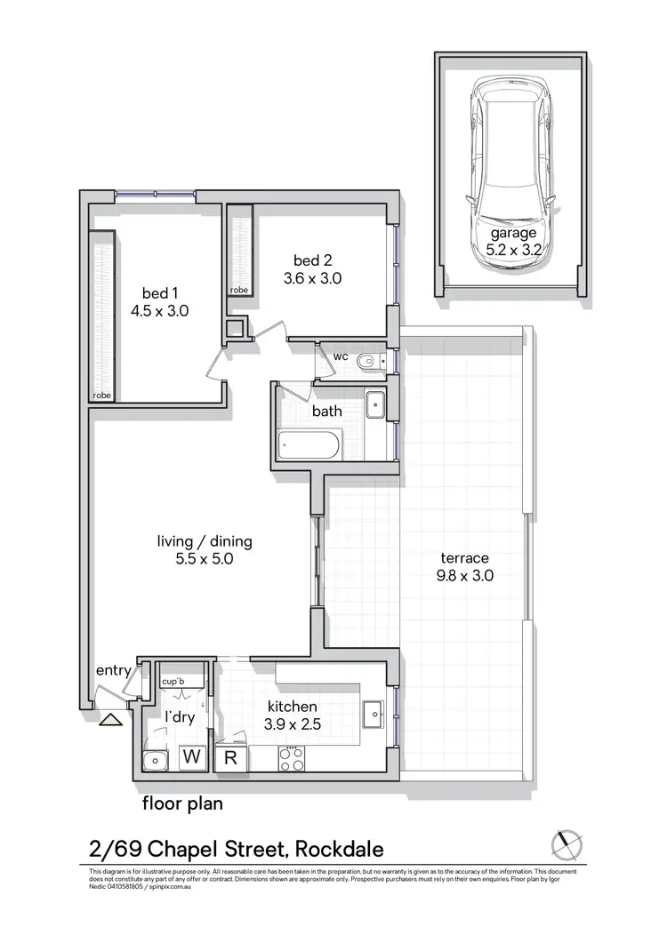 Floorplan of Homely unit listing, 2/69 Chapel Street, Rockdale NSW 2216