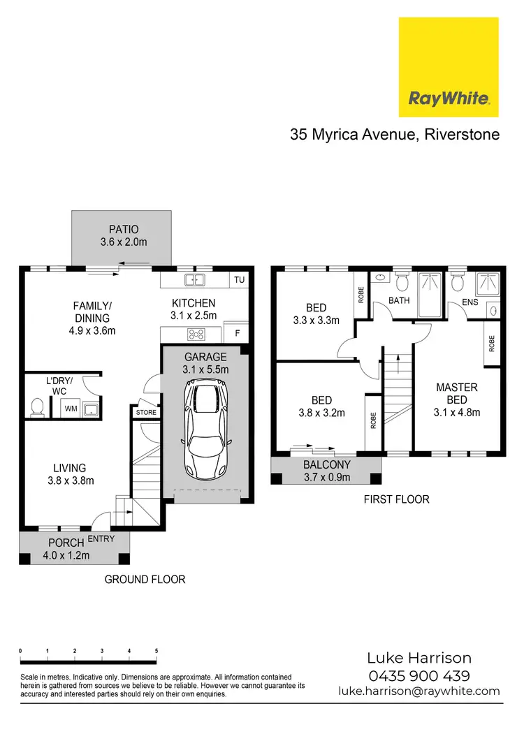 Floorplan of Homely townhouse listing, 35 Myrica Avenue, Riverstone NSW 2765