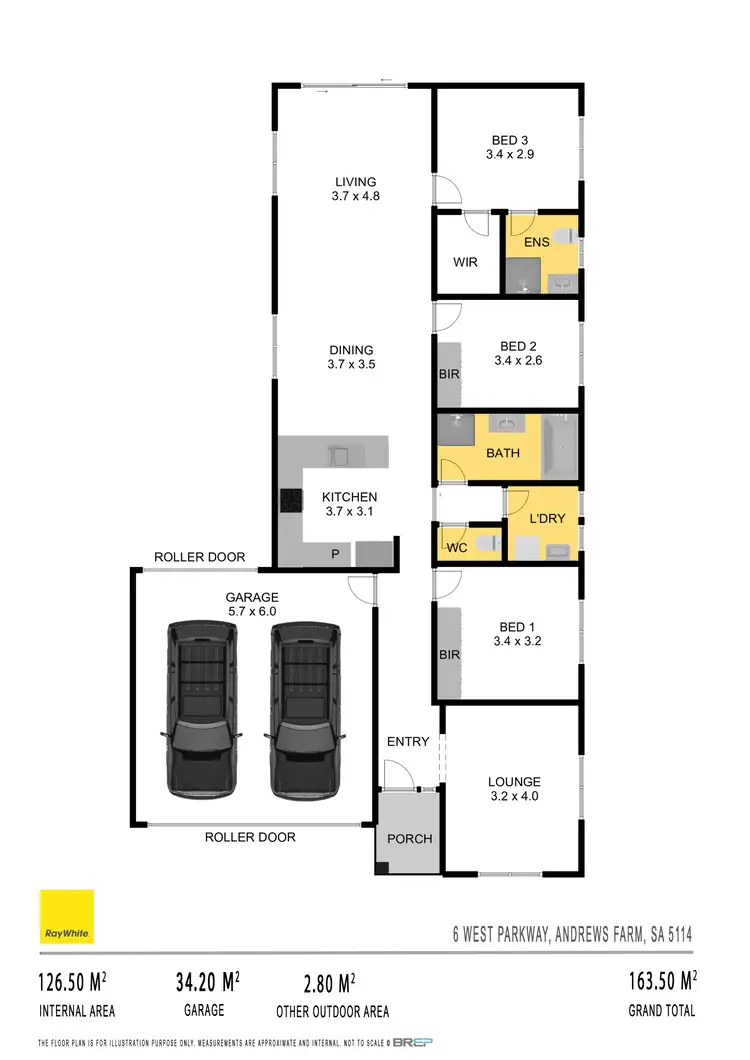Floorplan of Homely house listing, 6 West Parkway, Andrews Farm SA 5114