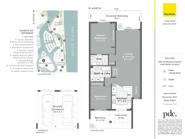 Floorplan of Homely apartment listing, 3/37-43 Mawarra Street, Chevron Island QLD 4217