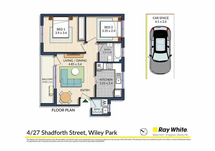 Floorplan of Homely unit listing, 4/27 Shadforth Street, Wiley Park NSW 2195