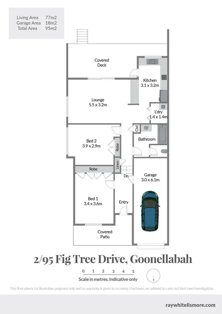 Floorplan of Homely semi-detached listing, 2/95 Fig Tree Drive, Goonellabah NSW 2480