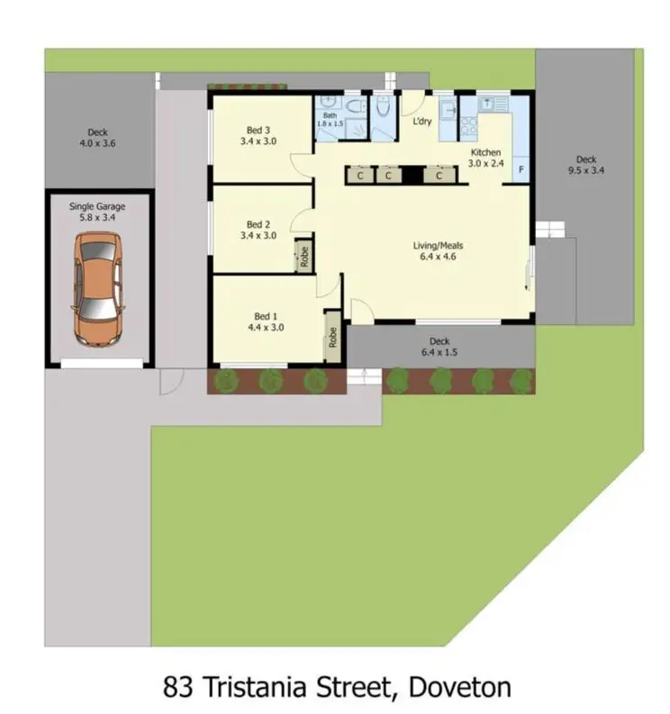 Floorplan of Homely house listing, 83 Tristania Street, Doveton VIC 3177