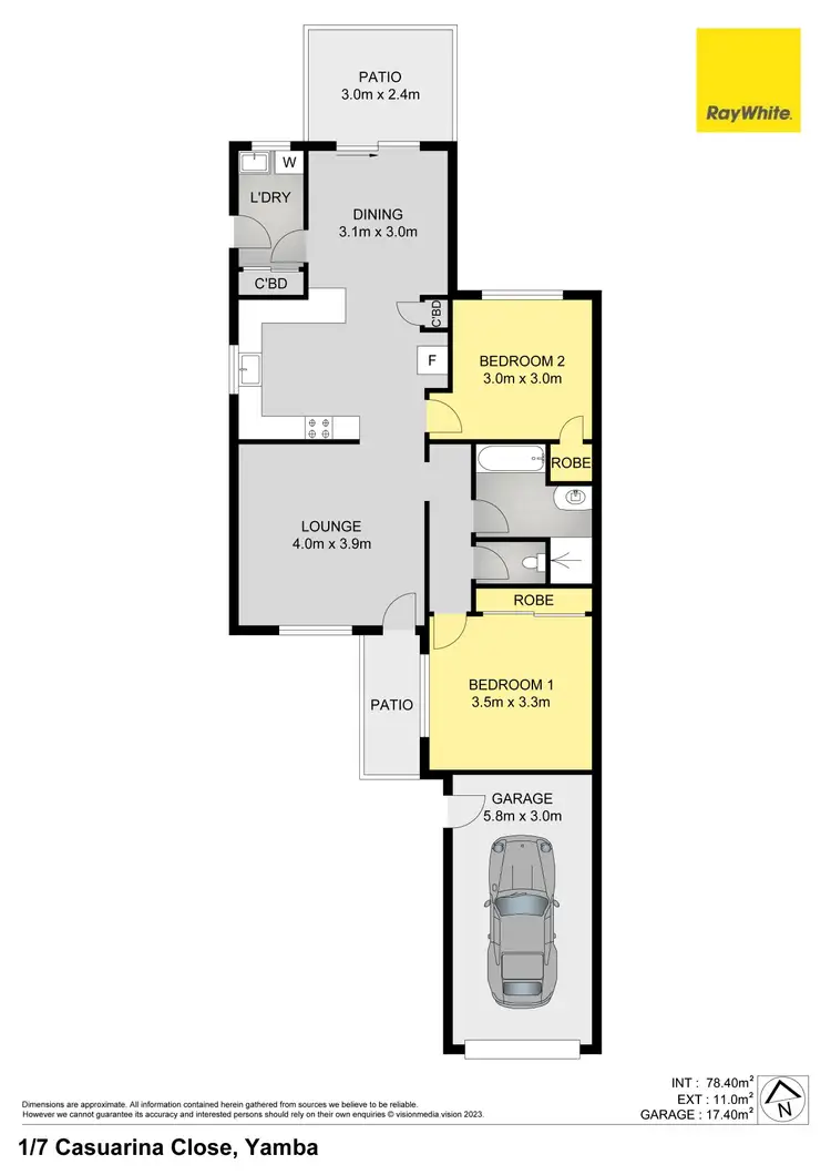 Floorplan of Homely house listing, 1/7 Casuarina Close, Yamba NSW 2464