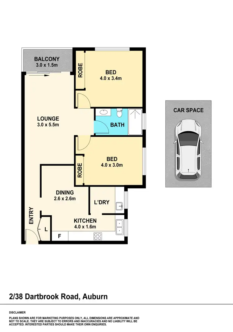 Floorplan of Homely apartment listing, 2/38 Dartbrook Road, Auburn NSW 2144