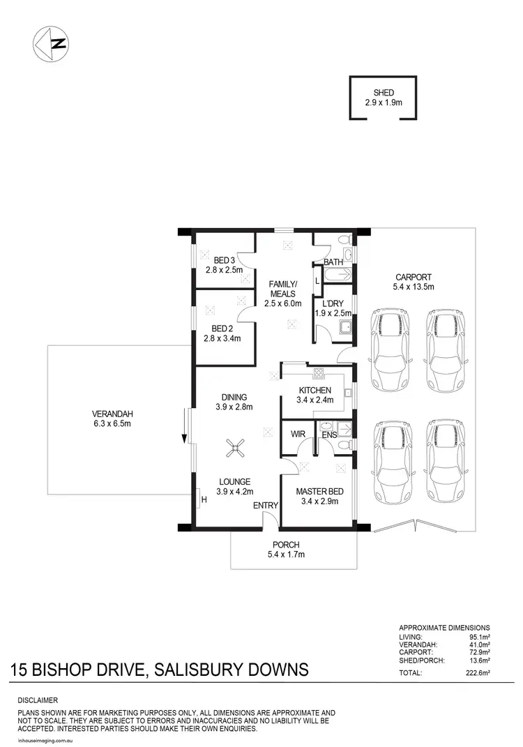 Floorplan of Homely house listing, 15 Bishop Drive, Salisbury Downs SA 5108