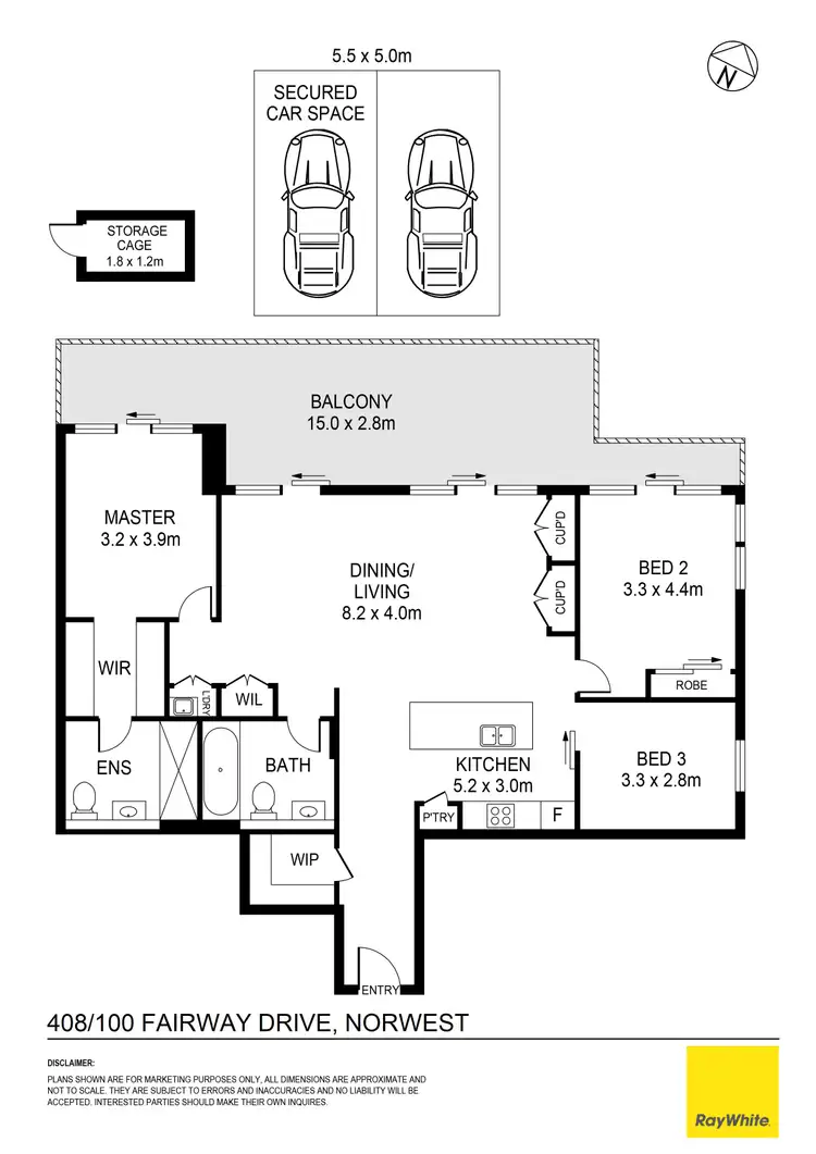 Floorplan of Homely apartment listing, 408/100 Fairway Drive, Norwest NSW 2153
