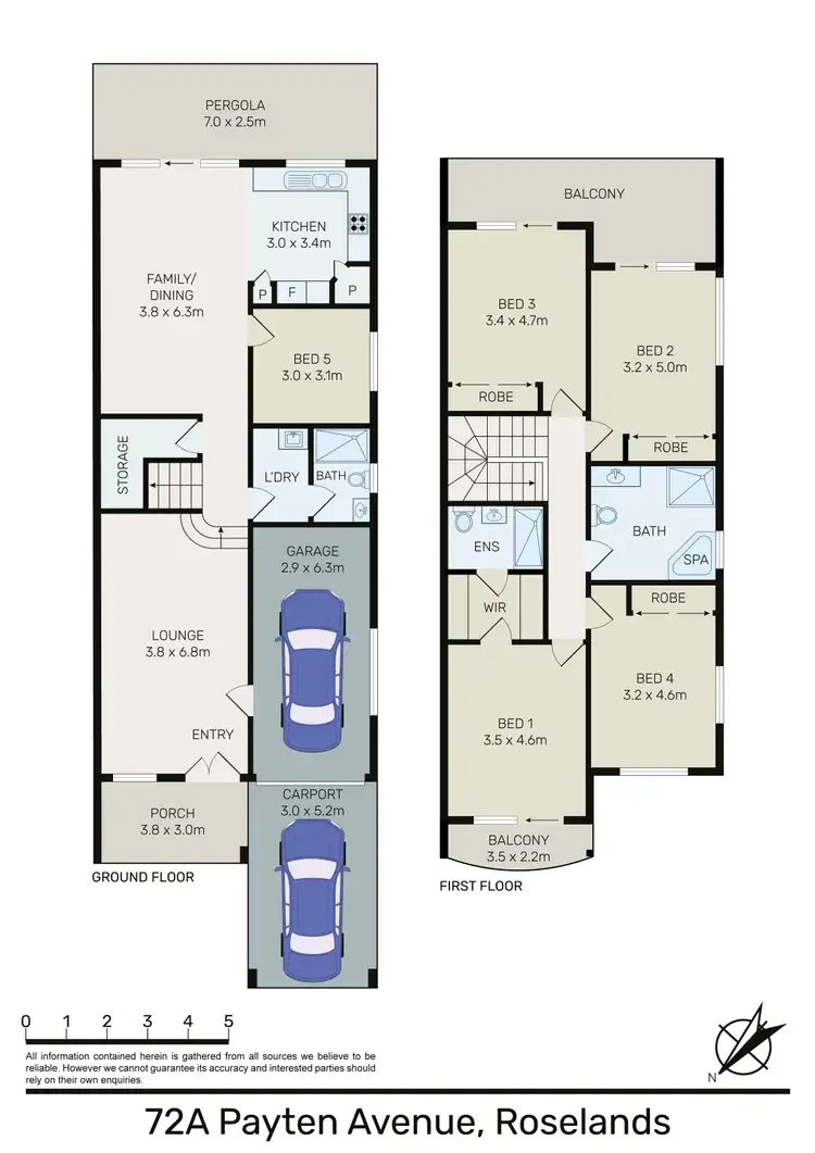 Floorplan of Homely semi-detached listing, 72A Payten Avenue, Roselands NSW 2196