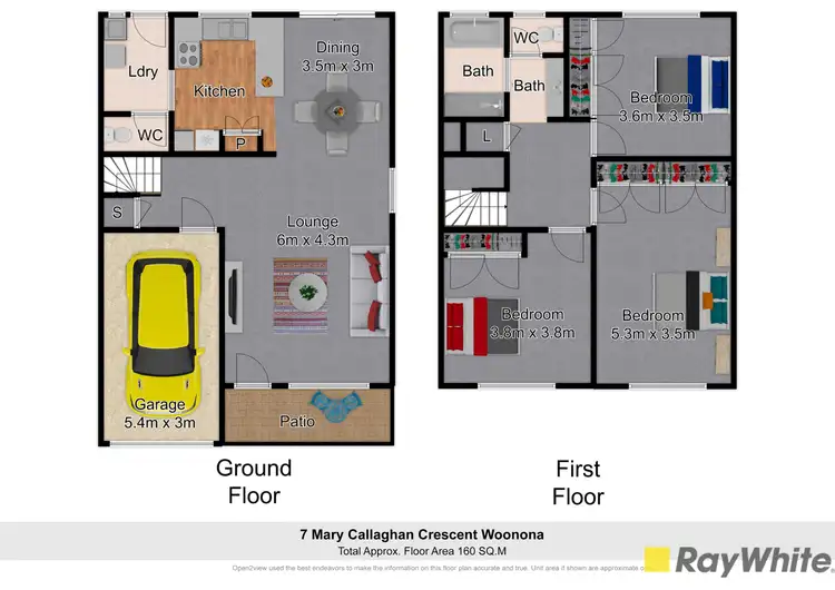 Floorplan of Homely semi-detached listing, 7 Mary Callaghan Crescent, Woonona NSW 2517