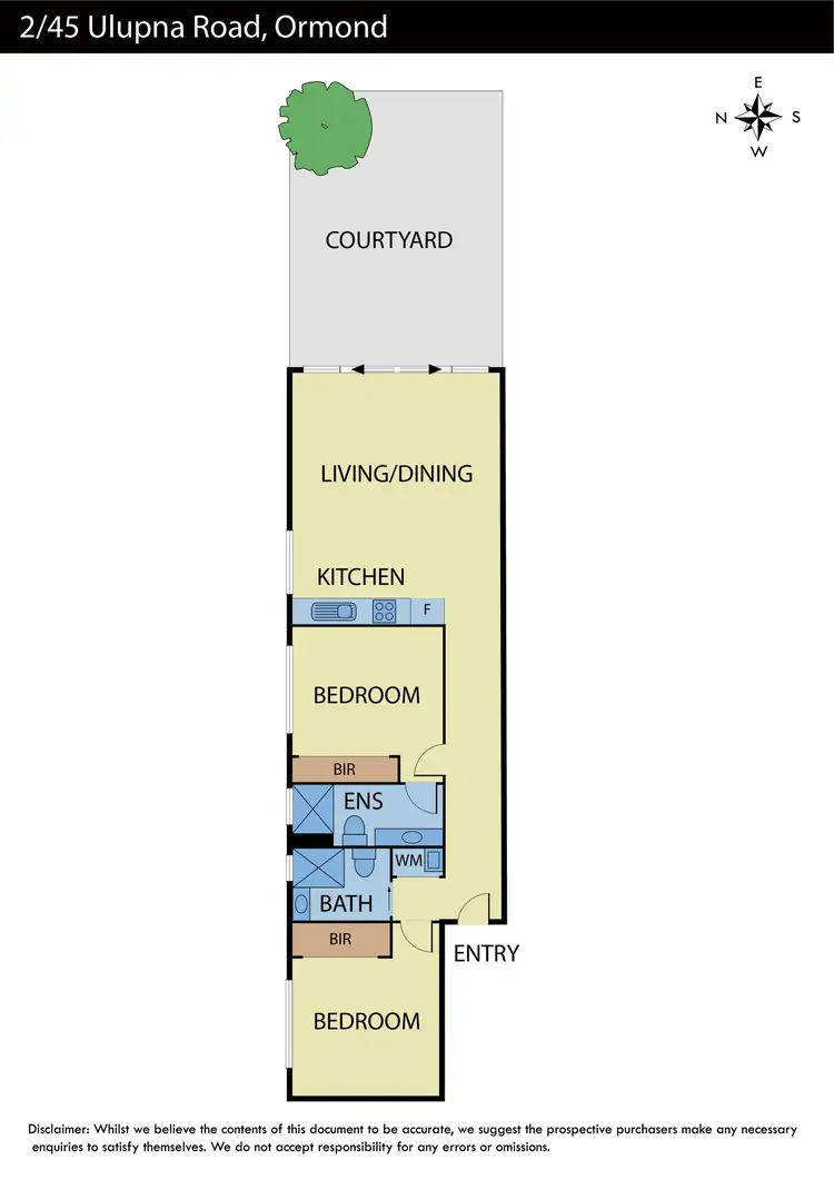 Floorplan of Homely apartment listing, 2/45 Ulupna Road, Ormond VIC 3204