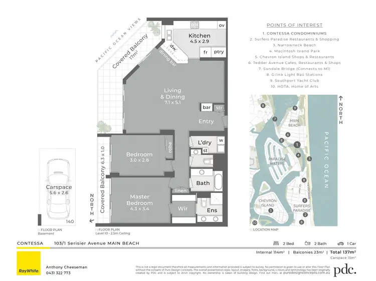 Floorplan of Homely apartment listing, 103/1 Serisier Avenue, Main Beach QLD 4217