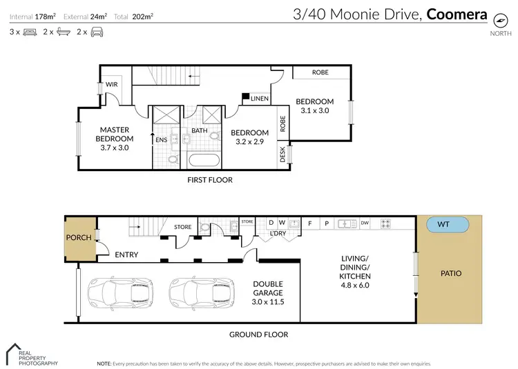Floorplan of Homely townhouse listing, 3/40 Moonie Drive, Coomera QLD 4209