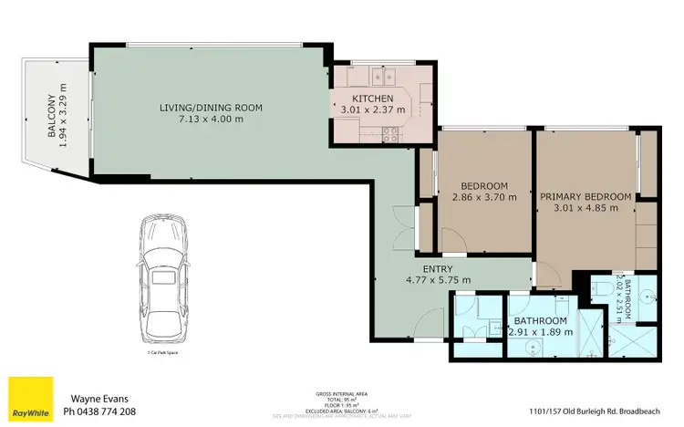 Floorplan of Homely apartment listing, 1101/157 Old Burleigh Road, Broadbeach QLD 4218