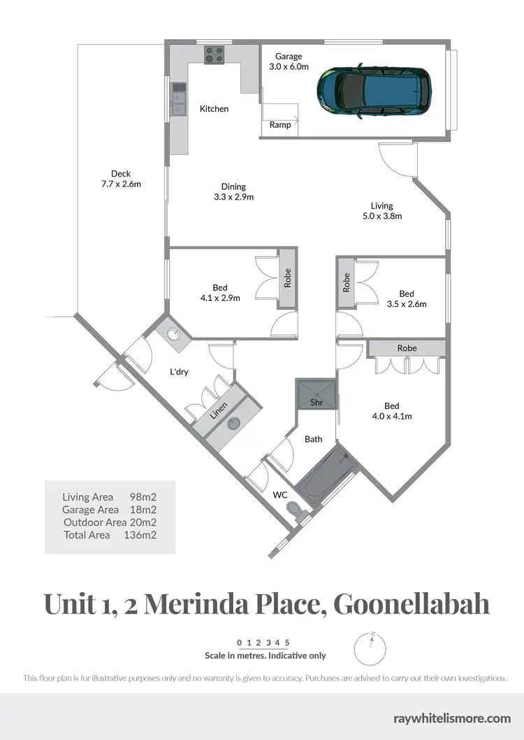 Floorplan of Homely semi-detached listing, 1/2 Merinda Place (also known as 9 Allambie Drive), Goonellabah NSW 2480