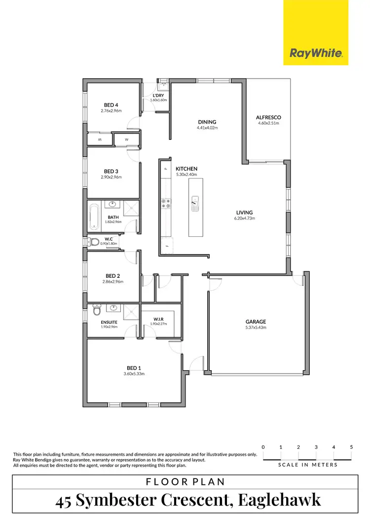 Floorplan of Homely house listing, 45 Symbester Crescent, Eaglehawk VIC 3556