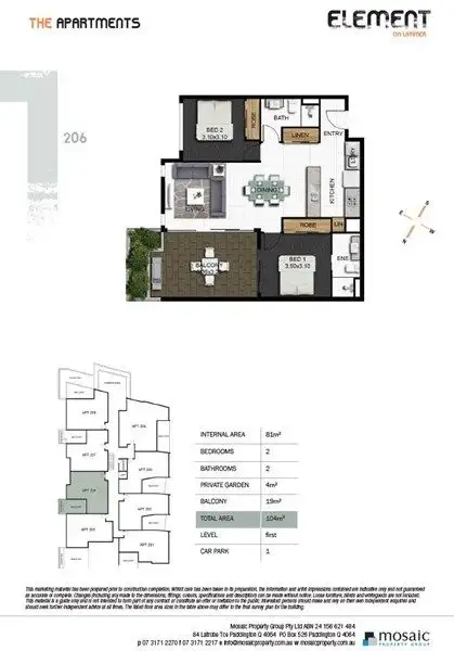 Floorplan of Homely apartment listing, 206/46 Latimer Street, Holland Park QLD 4121