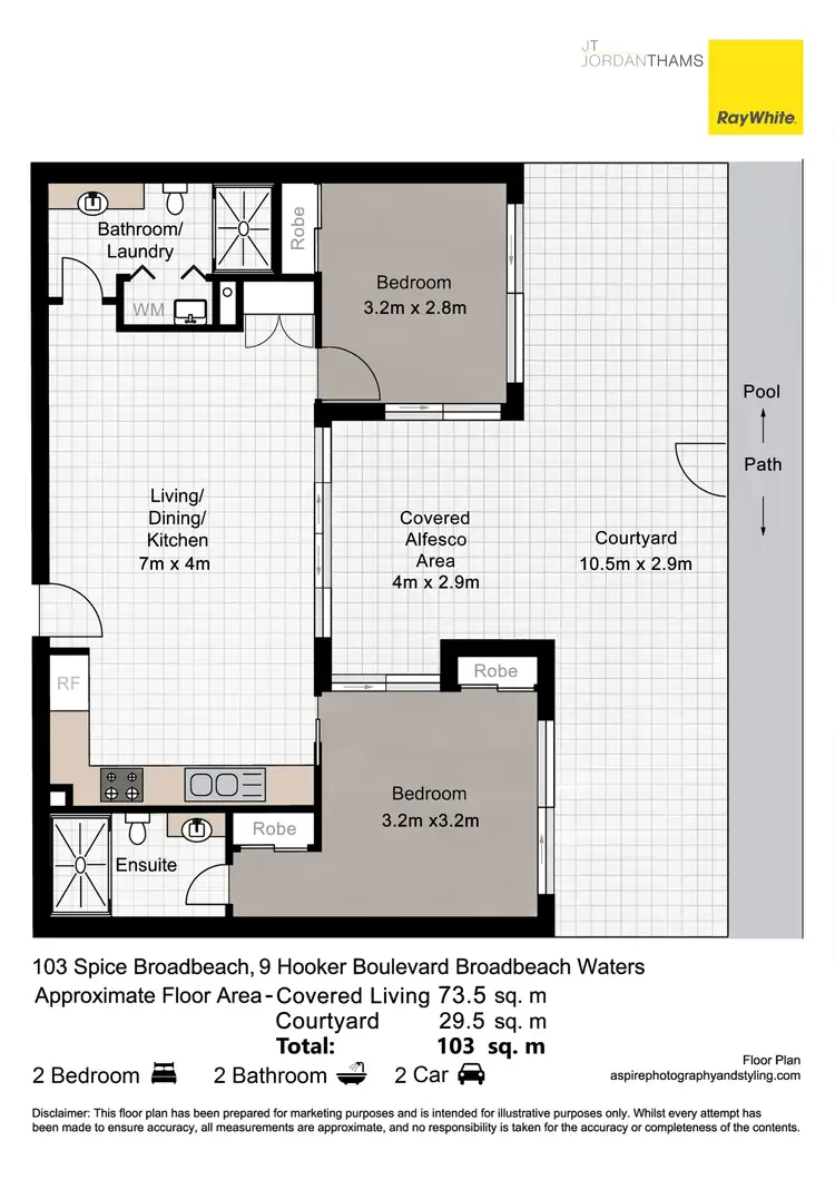 Floorplan of Homely apartment listing, 103/9 Hooker Boulevard, Broadbeach Waters QLD 4218