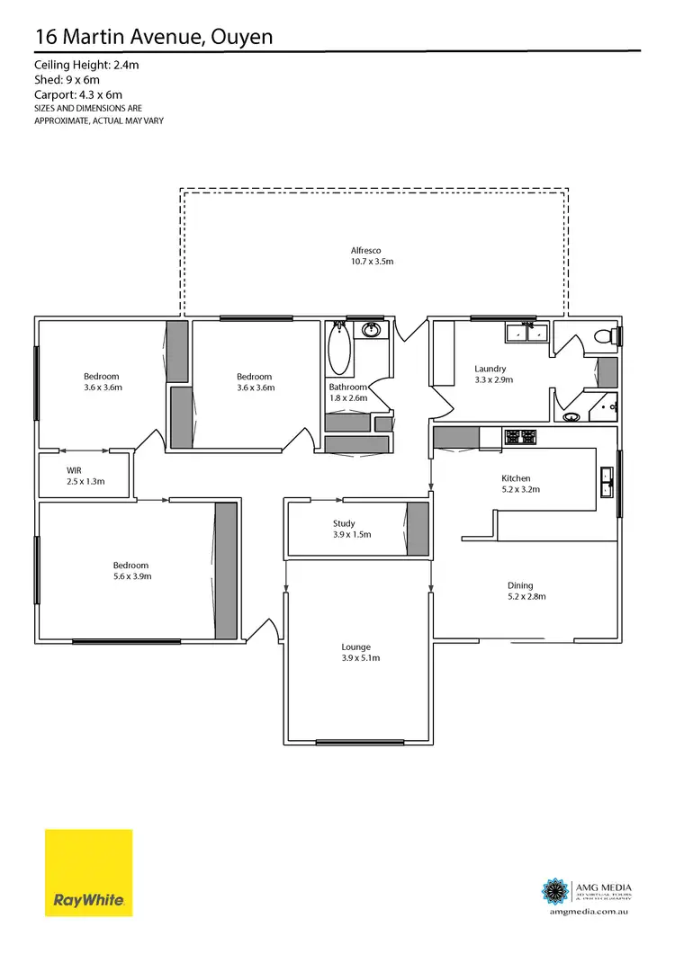 Floorplan of Homely house listing, 16 Martin Avenue, Ouyen VIC 3490
