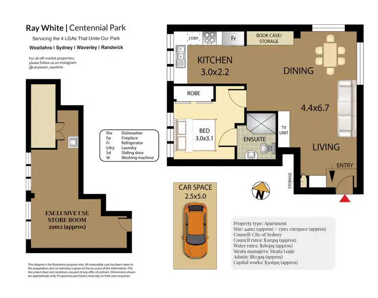 Floorplan of Homely apartment listing, 1/80 Cook Road, Centennial Park NSW 2021