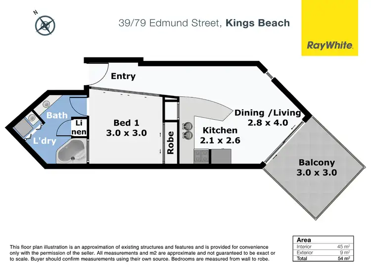 Floorplan of Homely unit listing, 39/79 Edmund Street, Kings Beach QLD 4551