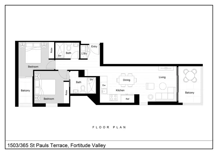 Floorplan of Homely apartment listing, 1503/365 Saint Pauls Terrace, Fortitude Valley QLD 4006