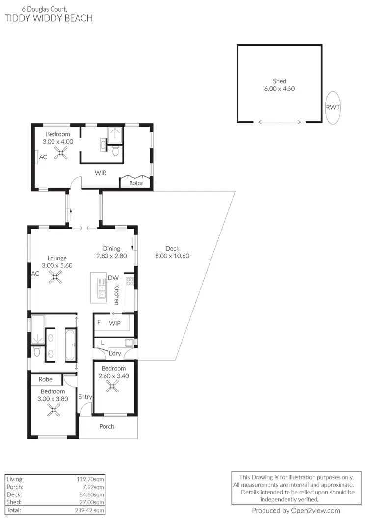 Floorplan of Homely house listing, 6 Douglas Court, Tiddy Widdy Beach SA 5571