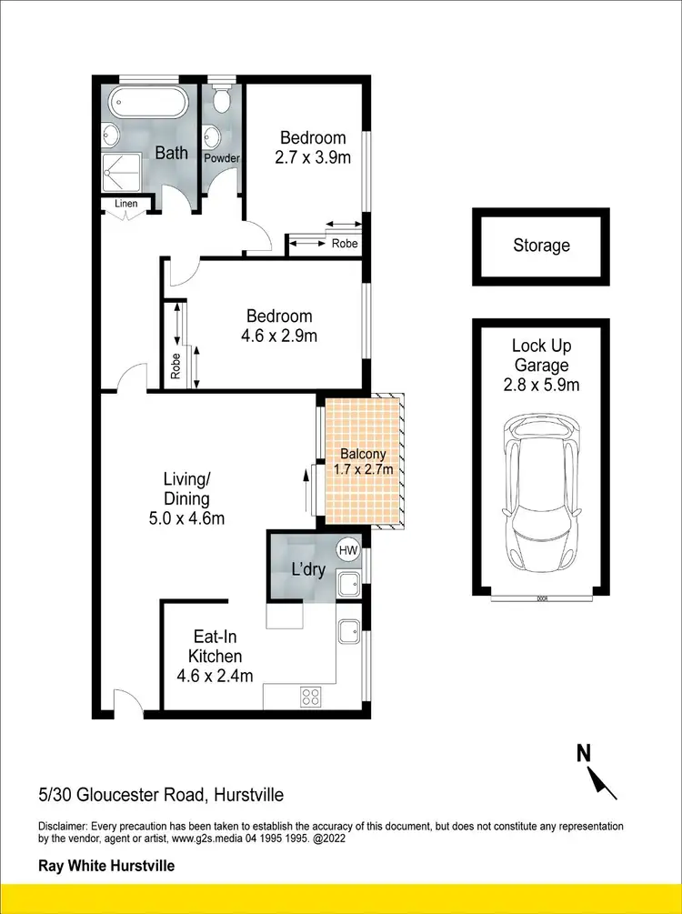 Floorplan of Homely unit listing, 5/30 Gloucester Road, Hurstville NSW 2220