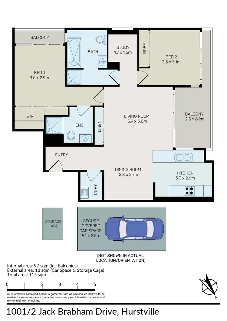 Floorplan of Homely apartment listing, 1001/2 Jack Brabham Drive, Hurstville NSW 2220