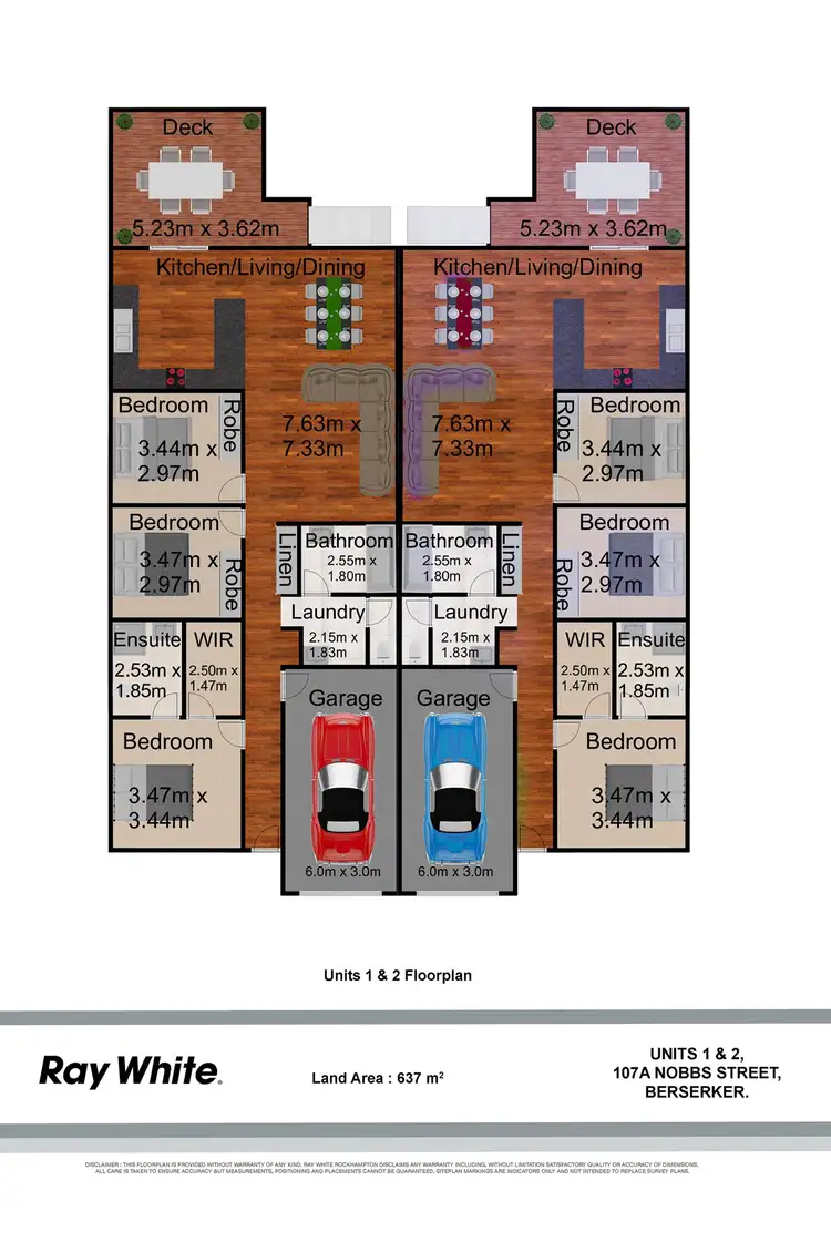 Floorplan of Homely semi-detached listing, 107A Nobbs Street, Berserker QLD 4701