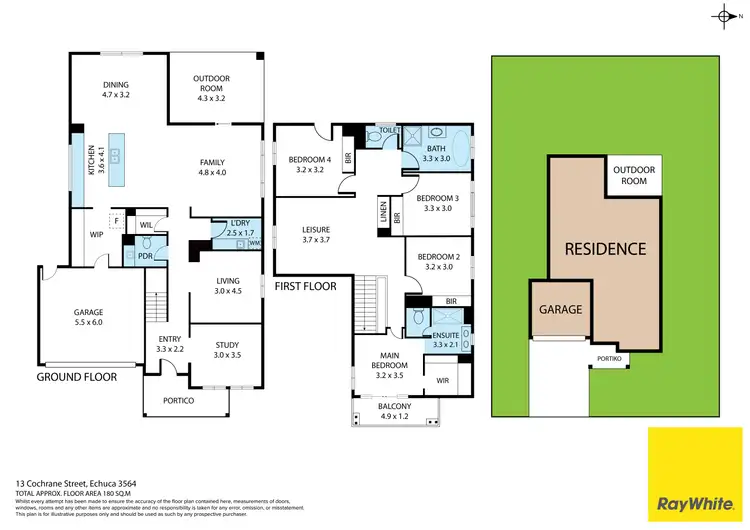 Floorplan of Homely house listing, 13 Cochrane Street, Echuca VIC 3564