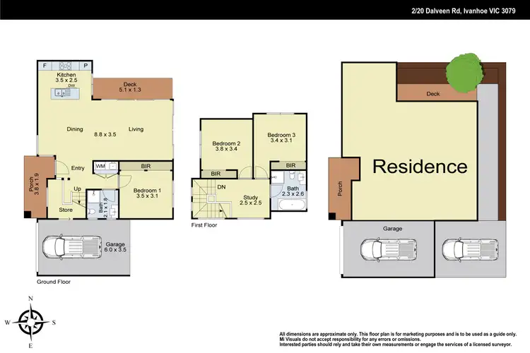 Floorplan of Homely townhouse listing, 2/20 Dalveen Road, Ivanhoe VIC 3079