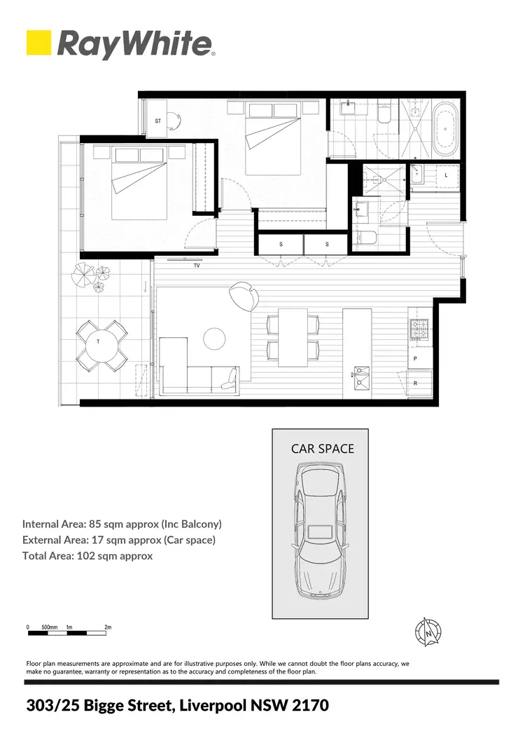 Floorplan of Homely apartment listing, 303/25 Bigge Street, Liverpool NSW 2170