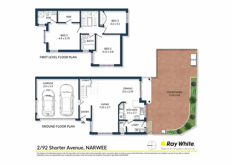 Floorplan of Homely townhouse listing, 2/92 Shorter Avenue, Narwee NSW 2209