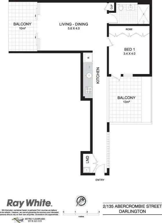 Floorplan of Homely apartment listing, 2/135-137 Abercrombie Street, Chippendale NSW 2008