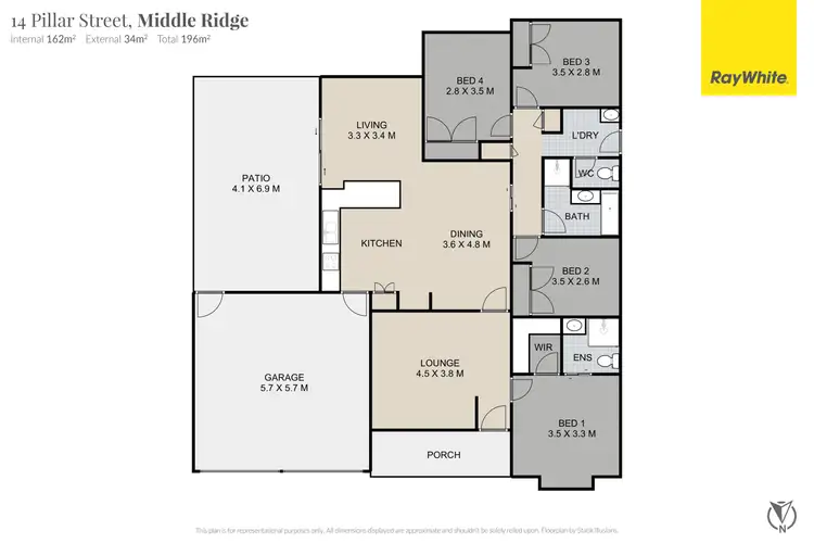 Floorplan of Homely house listing, 14 Pillar Street, Middle Ridge QLD 4350