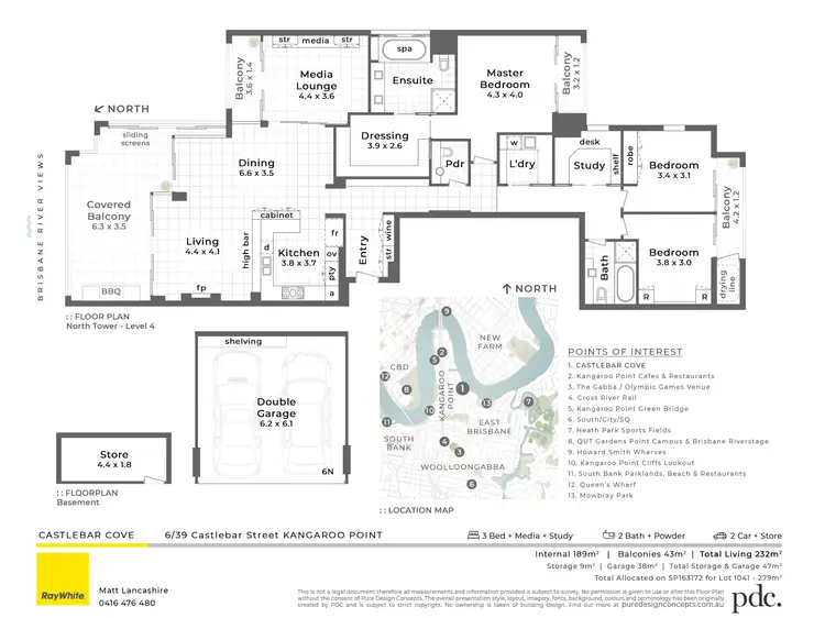Floorplan of Homely apartment listing, 6N/39 Castlebar Street, Kangaroo Point QLD 4169