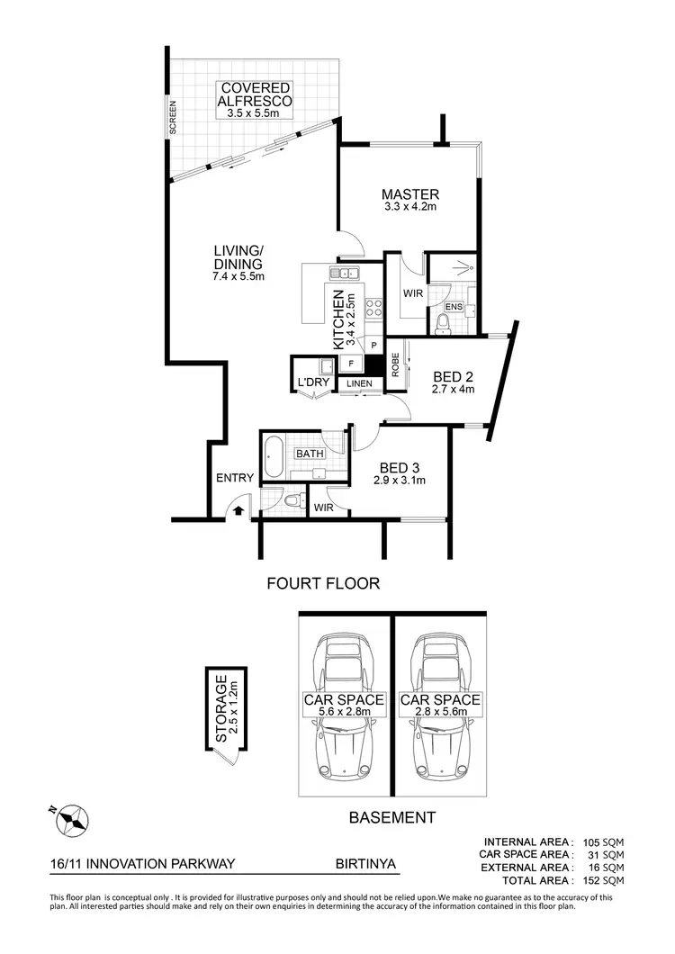 Floorplan of Homely unit listing, 16/11 Innovation Parkway, Birtinya QLD 4575
