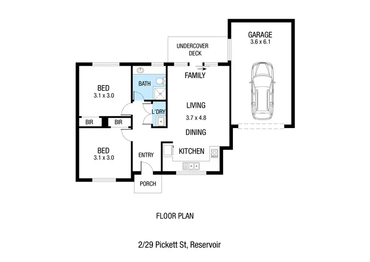 Floorplan of Homely unit listing, 2/29 Pickett Street, Reservoir VIC 3073